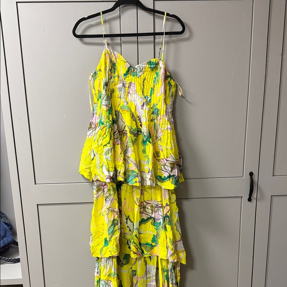 Farm Rio Vibrant Yellow Layered Dress